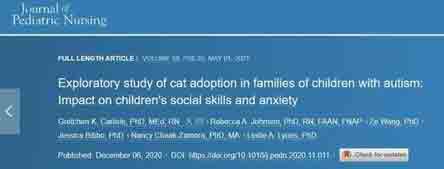 科学家发现：猫咪或能帮助自闭症儿童减轻焦虑